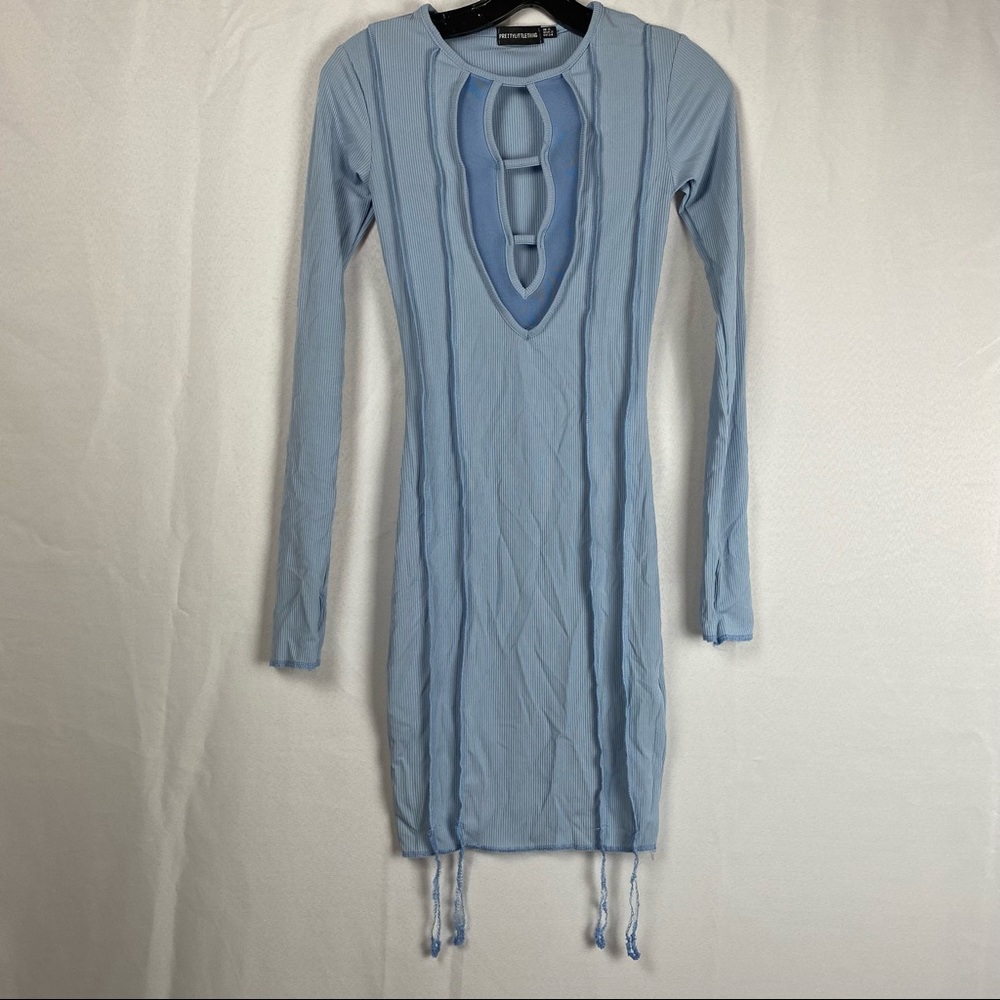 Pretty Little Thing Blue Long Sleeve Dress